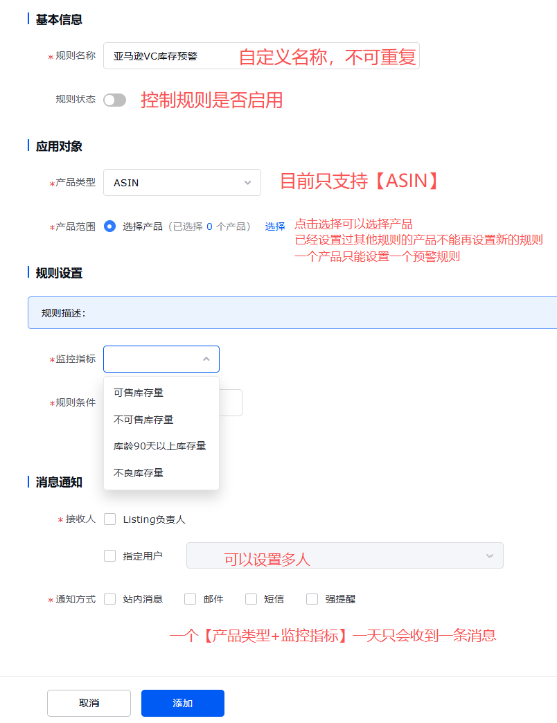 亚马逊库存预警