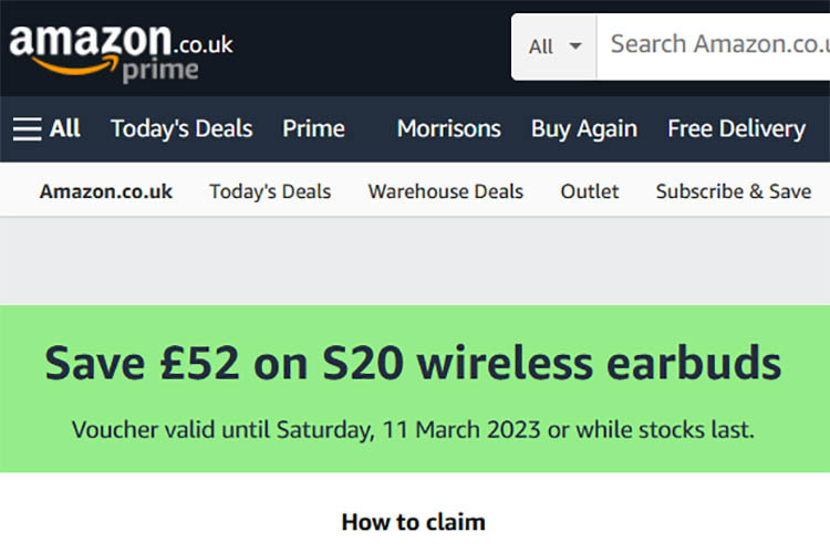 Amazon Money Off Promotions paused from 21st March