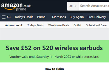 Amazon Money Off Promotions paused from 21st March