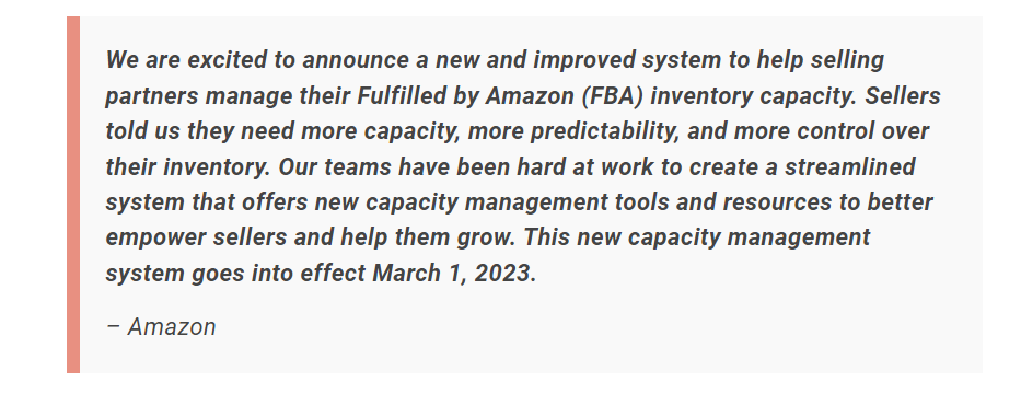 亚马逊FBA容量系统